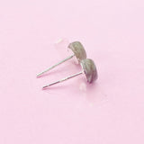 Sterling Silver Natural Labradorite Teardrop Stud Earrings, N5623