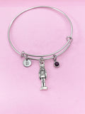 Silver Nutcracker Soldier Charm Bracelet, Personalized Gift, Christmas Gift, N676