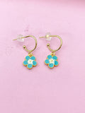 Gold Cherry Blossom Earrings, Sakura Japanese Girl Friends Jewelry Gifts, N5301A