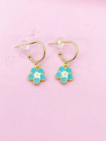 Gold Cherry Blossom Earrings, Sakura Japanese Girl Friends Jewelry Gifts, N5301A