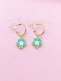 Gold Cherry Blossom Earrings, Sakura Japanese Girl Friends Jewelry Gifts, N5301A