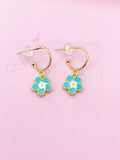 Gold Cherry Blossom Earrings, Sakura Japanese Girl Friends Jewelry Gifts, N5301A