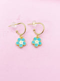 Gold Cherry Blossom Earrings, Sakura Japanese Girl Friends Jewelry Gifts, N5301A