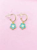 Gold Cherry Blossom Earrings, Sakura Japanese Girl Friends Jewelry Gifts, N5301A