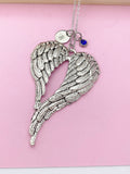 Silver Guardian Angel Wing Necklace, N457