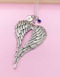 Silver Guardian Angel Wing Necklace, N457