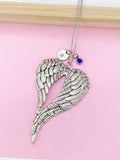 Silver Guardian Angel Wing Necklace, N457