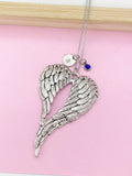 Silver Guardian Angel Wing Necklace, N457