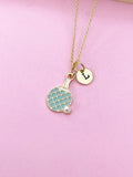 Ping Pong Racket Necklace, Table Tennis Bat Charm Necklace Gift, N4356