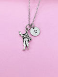 Silver Fisherman Charm Necklace, Man Holding Fish Charm, Fishing Charm Necklace, Personalized Christmas Gift, N784