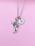 Fisherman Charm Necklace, Initial Pendant, Personalized Gift