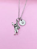 Silver Fisherman Charm Necklace, Man Holding Fish Charm, Fishing Charm Necklace, Personalized Christmas Gift, N784