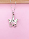 Silver Anatomy Pelvis Charm Necklace, Silver Human Anatomical Spine Charm, Anatomical Charm, Personalized Gift, Doctor Gif, Nurse Gift, N283
