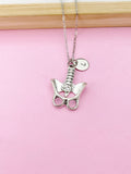 Silver Anatomical Human Anatomy Pelvis Charm Necklace, N283