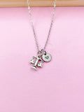 Lawyer Necklace, Justice Scale Charm, Judge Jewelry Gift, Personalized Initial Gift, N1531A