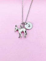 Silver Donkey Charm Necklace, Donkey Charm, Farm Animal Charm, Farmer Gift, Pet Gift, Mini Horse Charm, Personalized Custom Monogram, N685A