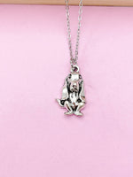 Silver Basset Hound Dog Charm Necklace, N2884A