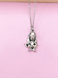 Silver Basset Hound Dog Charm Necklace, N2884A