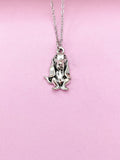 Silver Basset Hound Dog Charm Necklace, N2884A