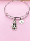 Silver Basset Hound Dog Charm Bracelet, N2884B