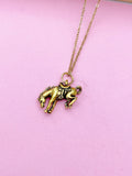Gold Bucking Bronco Horse Charm Necklace, Animal Charm, Cowboy Gift, Cowgirl Gift, Christmas Gift, N406