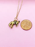 Gold Bucking Bronco Horse Charm Necklace, Animal Charm, Cowboy Gift, Cowgirl Gift, Christmas Gift, N406