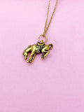Gold Bucking Bronco Horse Charm Necklace, Animal Charm, Cowboy Gift, Cowgirl Gift, Christmas Gift, N406