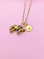 Gold Bucking Bronco Necklace, N419