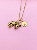 Gold Bucking Bronco Necklace, N419