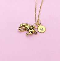 Gold Bucking Bronco Necklace, N419