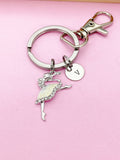 Ballet Dancer Keychain, Personalized Initial Charm, Dance Gift, N1592