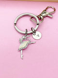 Ballet Dancer Keychain, Personalized Initial Charm, Dance Gift, N1592