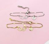 Stainless Steel Stethoscope Heart Bracelet in Gold or Silver, N5628