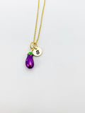 Purple Eggplant Charm Necklace in Gold, N5630