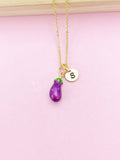 Purple Eggplant Charm Necklace in Gold, N5630