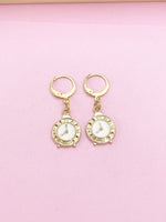 Gold Clock Earrings, N3286