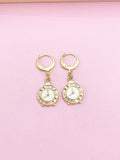 Gold Clock Earrings, N3286