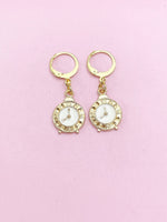 Gold Clock Earrings, N3286