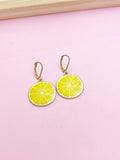 Gold Lemon Slice Charm Earrings, DN3221