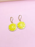 Gold Lemon Slice Charm Earrings, DN3221