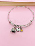 Silver Football Helmet Charm Bracelet, N681
