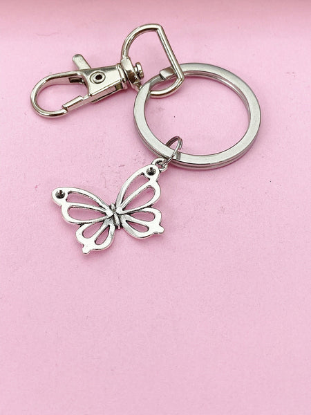 Silver Butterfly Charm Keychain, N131C