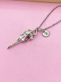 Halloween Raven Bird Skull Necklace, Gothic Jewelry, Personalized Gift, N975C