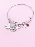 Best Christmas Gift Sister Bracelet, Sunflower Charm, Sister Charm, Heart Charm Bracelet, Sister Gift, Personalized Gift, N3926