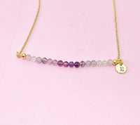 Fluorite Necklace Natural Gemstone Jewelry, Gold Necklace, Personalized Customized Gifts, N4277C