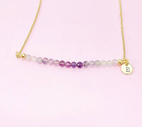 Fluorite Necklace Natural Gemstone Jewelry, Gold Necklace, Personalized Customized Gifts, N4277C