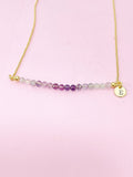 Fluorite Necklace Natural Gemstone Jewelry, Gold Necklace, Personalized Customized Gifts, N4277C
