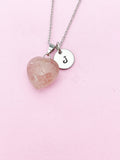 Strawberry Quartz Necklace Natural Gemstone Jewelry, Birthday Gifts, Personalized Customized Gifts, N5240