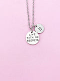 Silver Live with No Regrets Charm Necklace, N2303