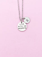 Silver Live with No Regrets Charm Necklace, N2303